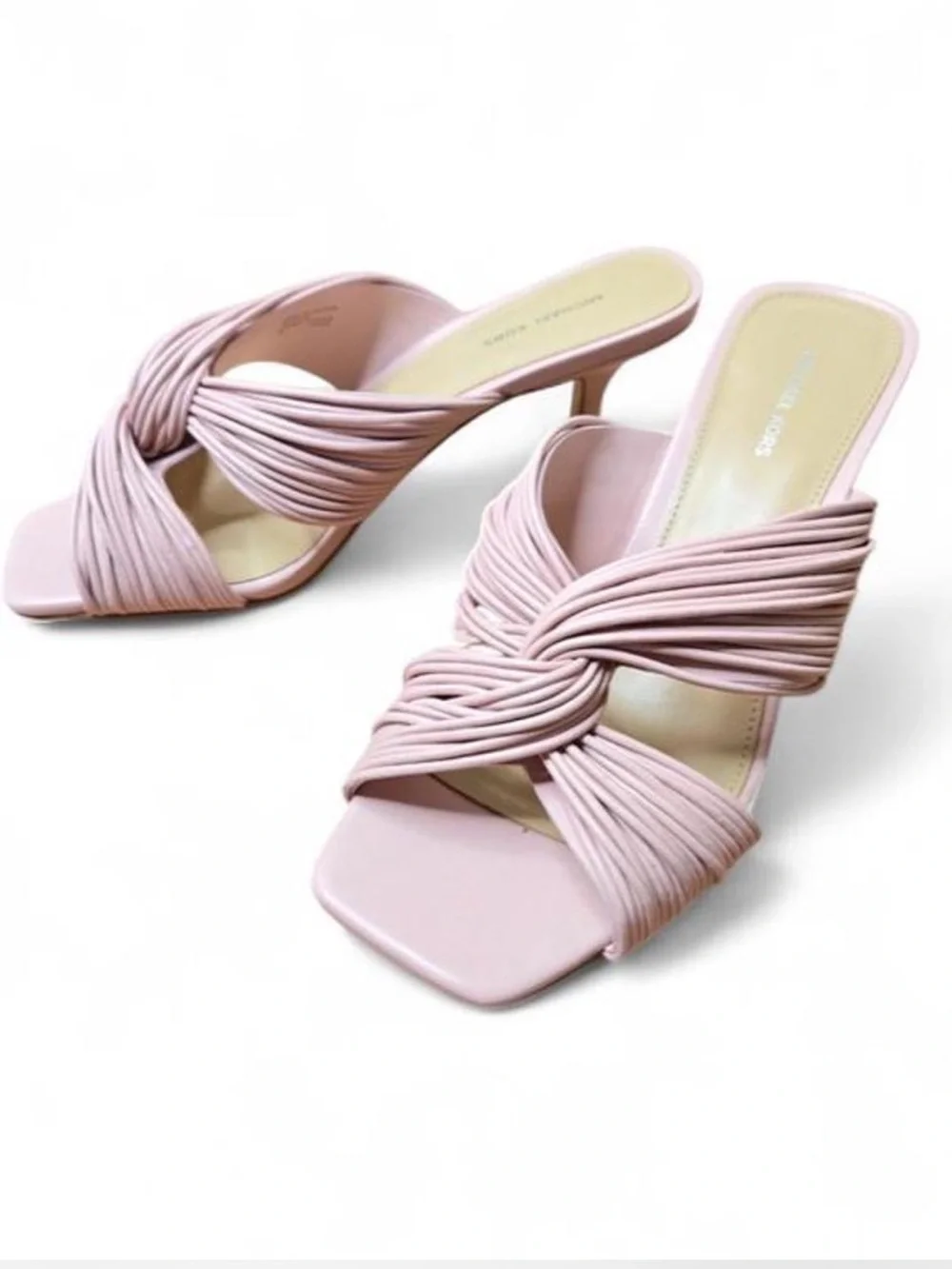 Michael Kors Alessia Mule Sandal shade Smokey Rose (pale pink), kitten heel, 7
